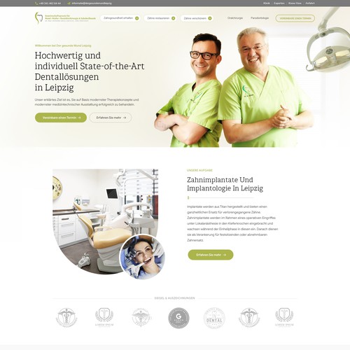 Neat design with the title 'A modern, elegant, state of the art website for a Dentist'