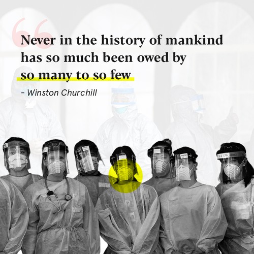 Bauhaus design with the title 'Bold Design fir Corona Heroes'