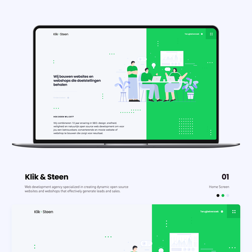 Development website with the title 'Klik and Steen'