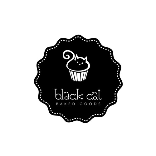 Bakery logo with the title 'BLACK CAT Baked Goods'