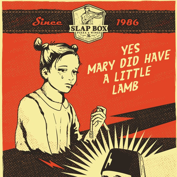 Lamb design with the title 'Poster for Slap Box'