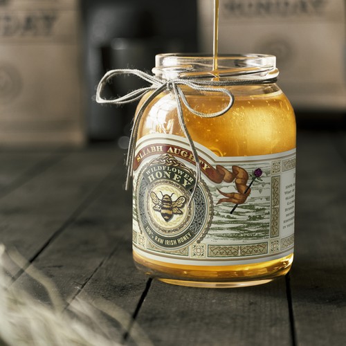 honey bottle label design