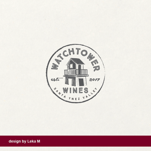 Valley design with the title 'Watchtower wines'
