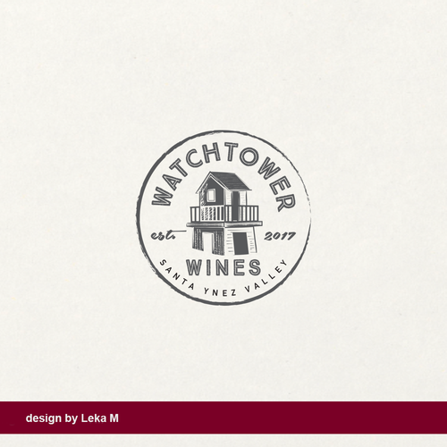 Drawing design with the title 'Watchtower wines'