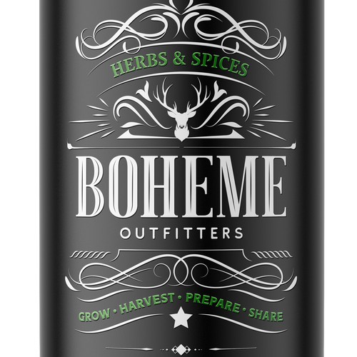 Herbal packaging with the title 'Vintage French Label'