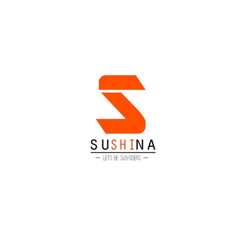 Shrimp logo with the title 'Logo for Sushi and Sliders Shop'