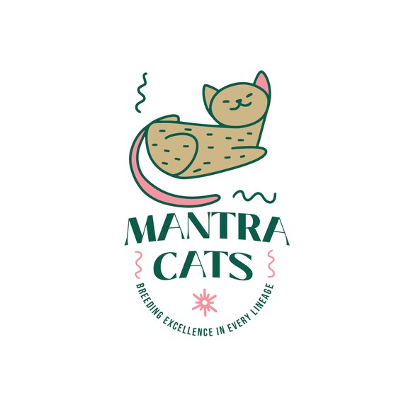 Yoga logo with the title 'Mantra cats'
