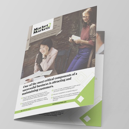 Advertising design with the title 'Market2Markets Brochure Design'