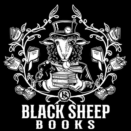 Steampunk logo with the title 'Black sheep Books '