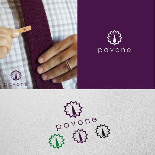 Bow tie design with the title 'Pavone'
