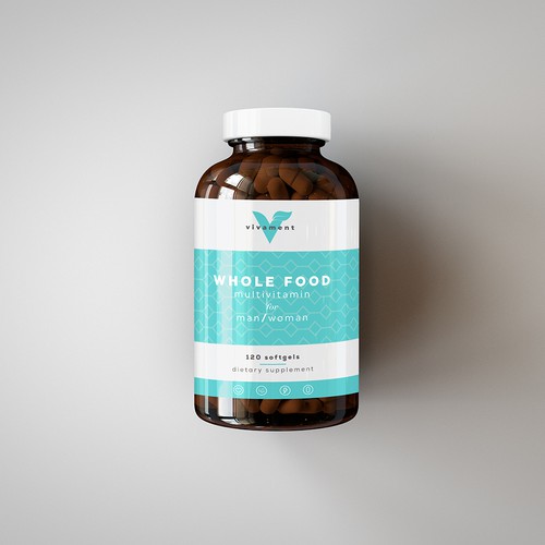 Logo packaging with the title 'Vivament Label and Logo Design'