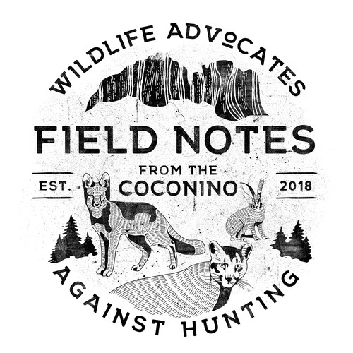 Animal t-shirt with the title 'FIELD NOTES from Coconino, Wildlife Advocates Against Hunting'