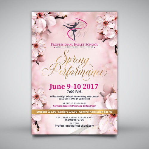 Flower design with the title 'Ballet School Poster'