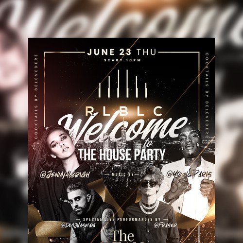 Nightclub design with the title 'Invite to NFT Launch Party'