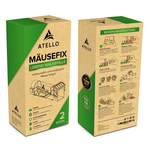 Cardboard design with the title 'Atello'