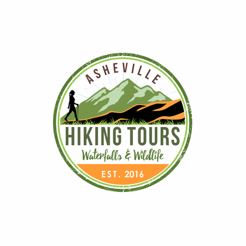 Sun valley logo with the title 'Logo design Asheville Hiking Tours'