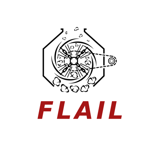 Machine artwork with the title 'flail logo'