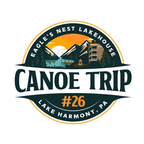 Travel logo with the title 'CANOE TRIP #26 Logo'