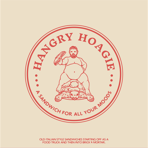 Food truck logo with the title 'Logo Concept for Hangry Hoages'