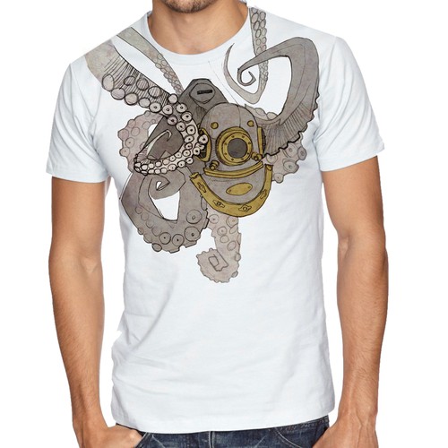 Pencil design with the title 'Ocean Creature T-Shirt'