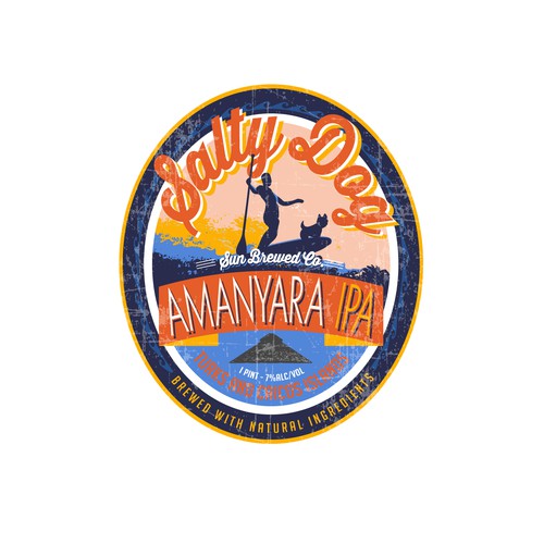 Brewery label with the title 'Salty Dog Amanyara IPA'