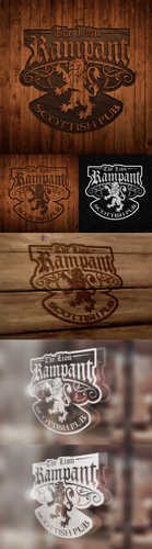 Wood texture design with the title 'Create an awesome logo for a new Scottish pub!'