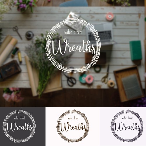 Wreath logo with the title 'Logo for a floral store'