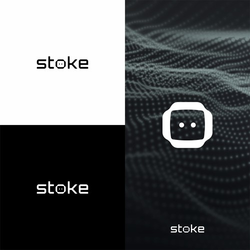 Artificial intelligence logo with the title 'STOKE  LOGO DESIGN'