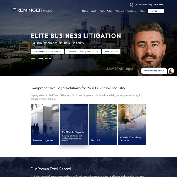 Simple website with the title 'Website redesign for "Preminger PLLC"'