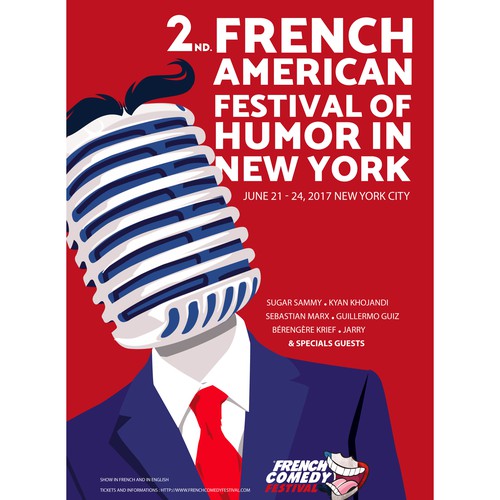 Comedy design with the title 'Poster for French Comedy Festival in New York City'