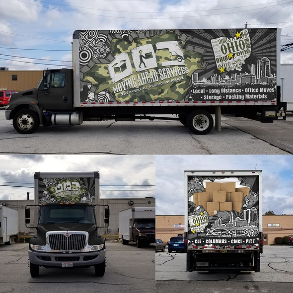 Ohio design with the title 'MOVING AHEAD SERVICES wrap design'
