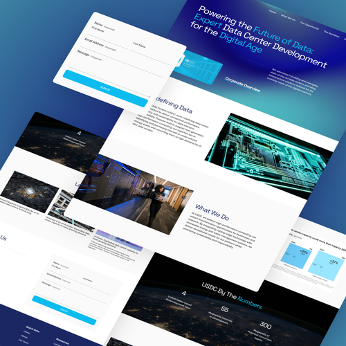 Data center design with the title 'US Data Centers'