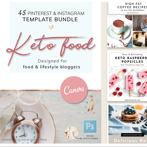 Cooking design with the title 'Template pack for Pinterest & Instagram '