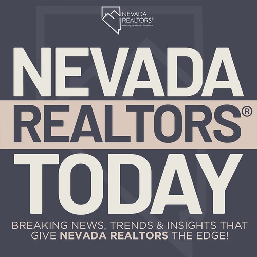 News design with the title 'Nevada Realtors Today Podcast Cover'