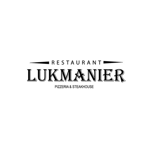 Corporate design logo with the title 'Logo Concept Lukmanier Restaurant pzzeria & steakhouse.'
