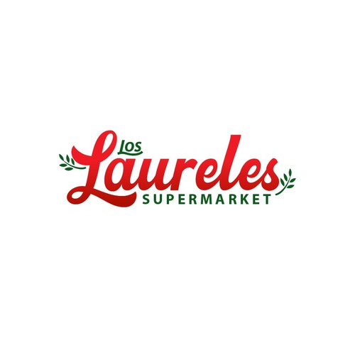 Supermarket design with the title 'LOS LAURELES SUPERMARKET LOGO DESIGN'