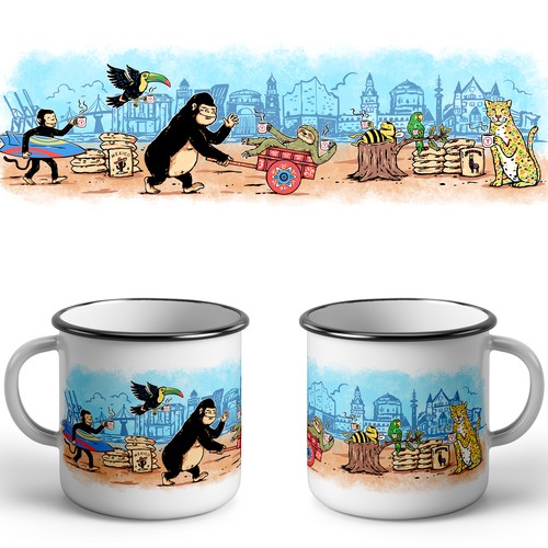 Skyline design with the title 'Touton Xmas Mug 2023'