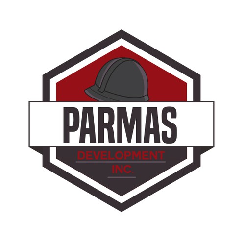 Rich logo with the title 'Masculine yet sophisticated design for Parmas Development Inc.'