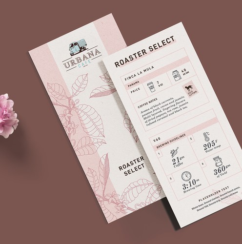 Cafe design with the title 'Urbana Cafe Menu '