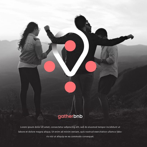Airbnb design with the title 'GatherBNB'