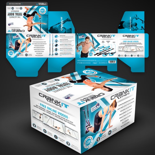 Fitness packaging with the title 'Packaging Design for CrankIt Fitness'