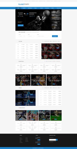 News website with the title 'Planetfooty Web Design'