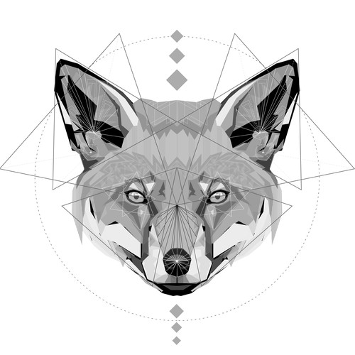 Hipster artwork with the title 'Fox illustration'