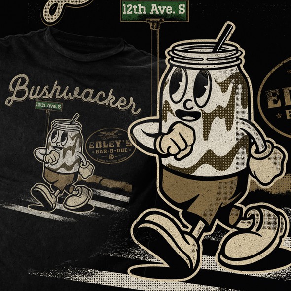 Mascot t-shirt with the title 'Bushwacker T-Shirt'