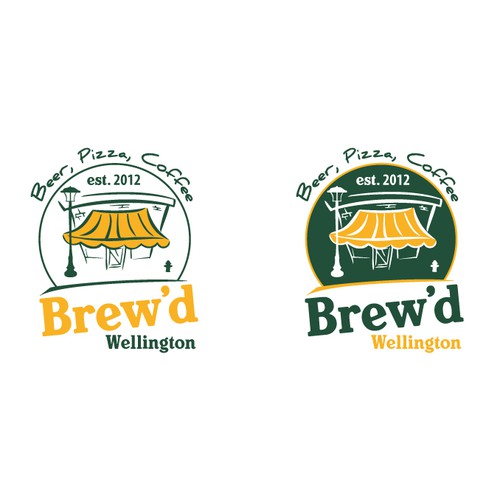 Coffee logo with the title 'Ultimate Local Brew  Pub  called  "Brew'd" needs a new logo'