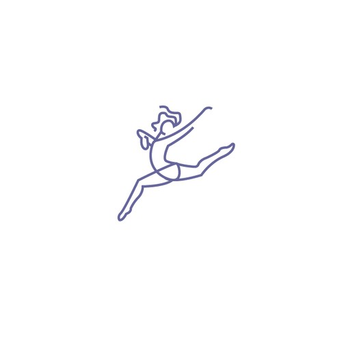 Dance logo with the title 'Line-art Ballerina Logo'