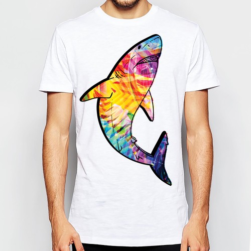 Shark t-shirt with the title 'Rainbow Shark'