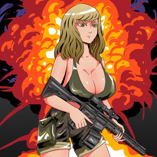 Anime artwork with the title 'illustration'