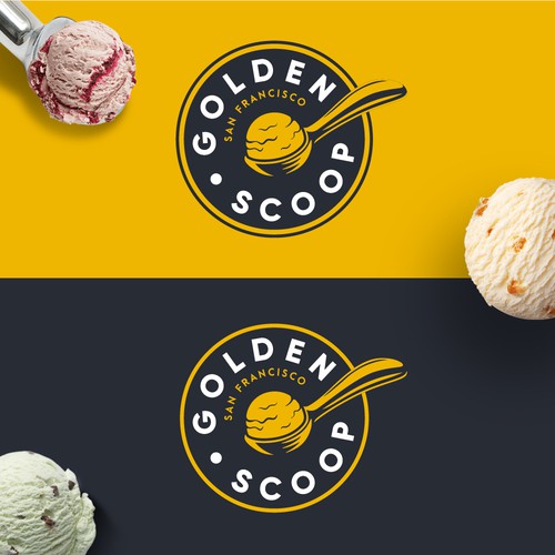 Scoop design with the title 'Golden Scoop Logo'