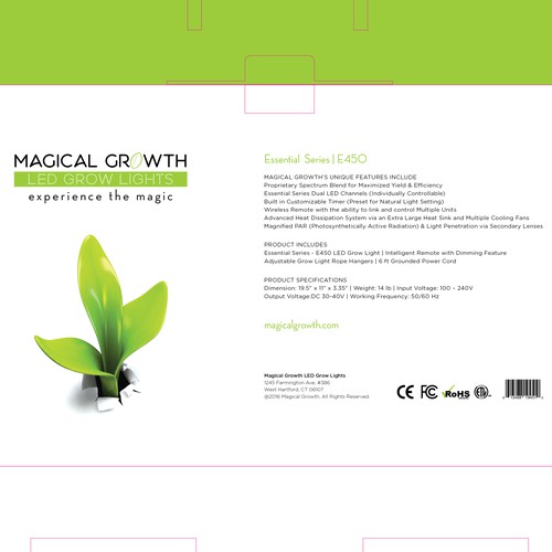 Plant packaging with the title 'Magical Growth'